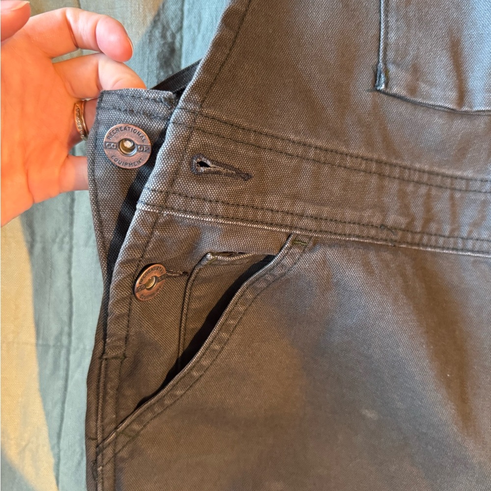 REI Olive Green Women's Jeans Overalls - Picture 3 of 13
